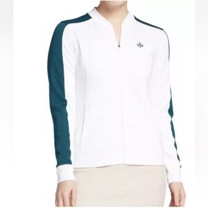 Lady Hagen Striped Zip Up Golf Jacket